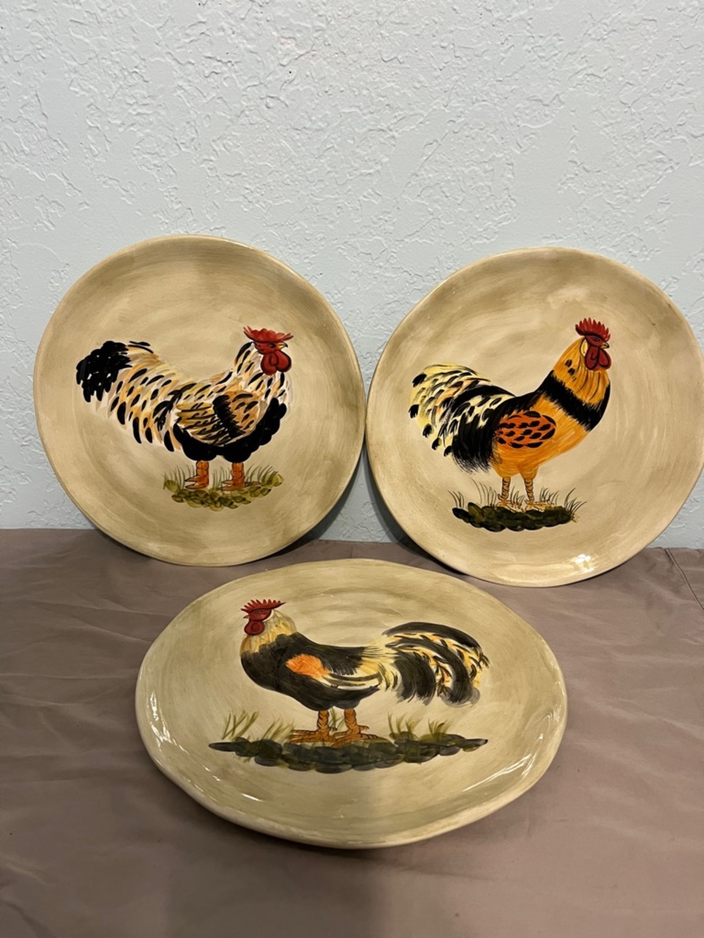 Tabletops Unlimited Calderone Rooster stoneware plates